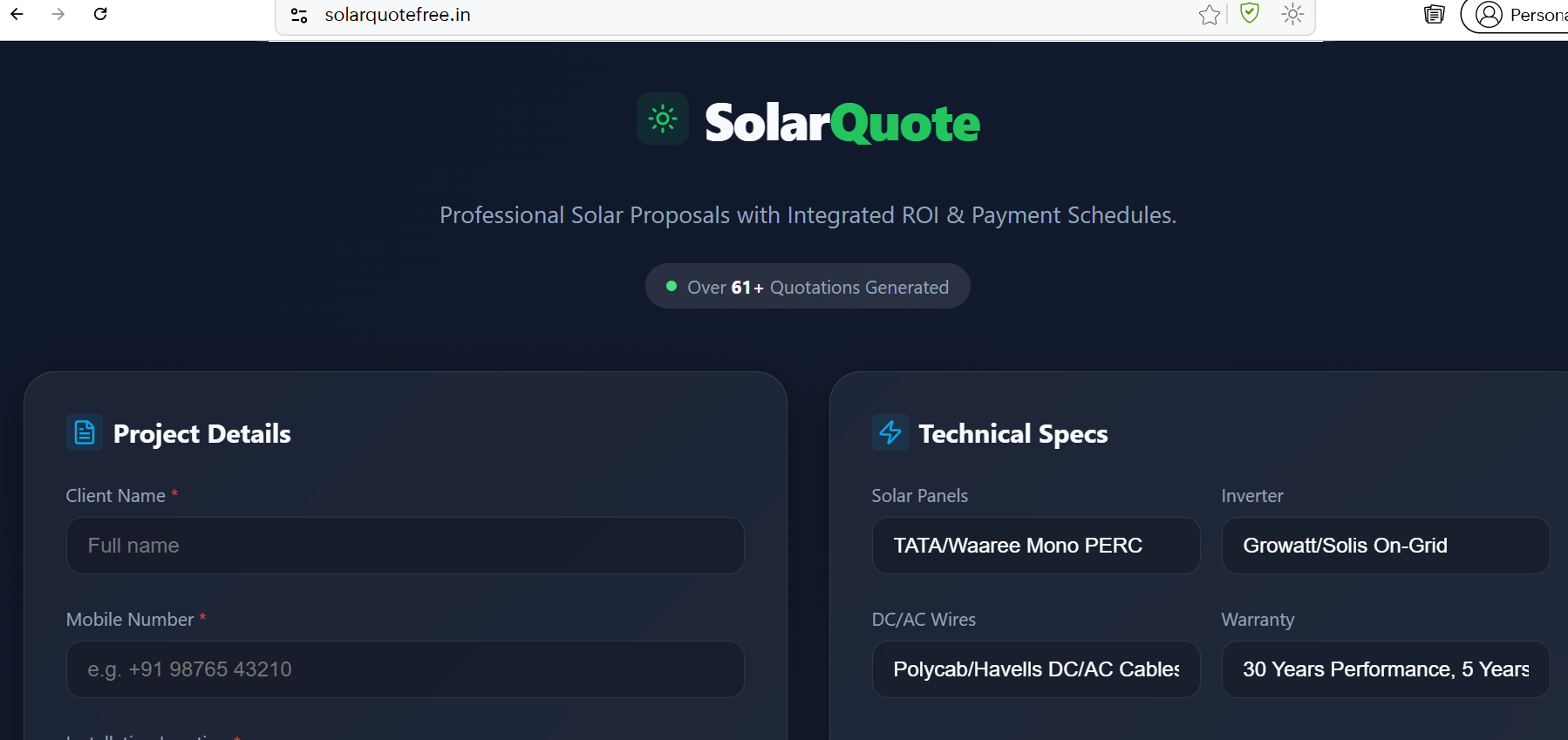 SolarQuoteFree.in preview